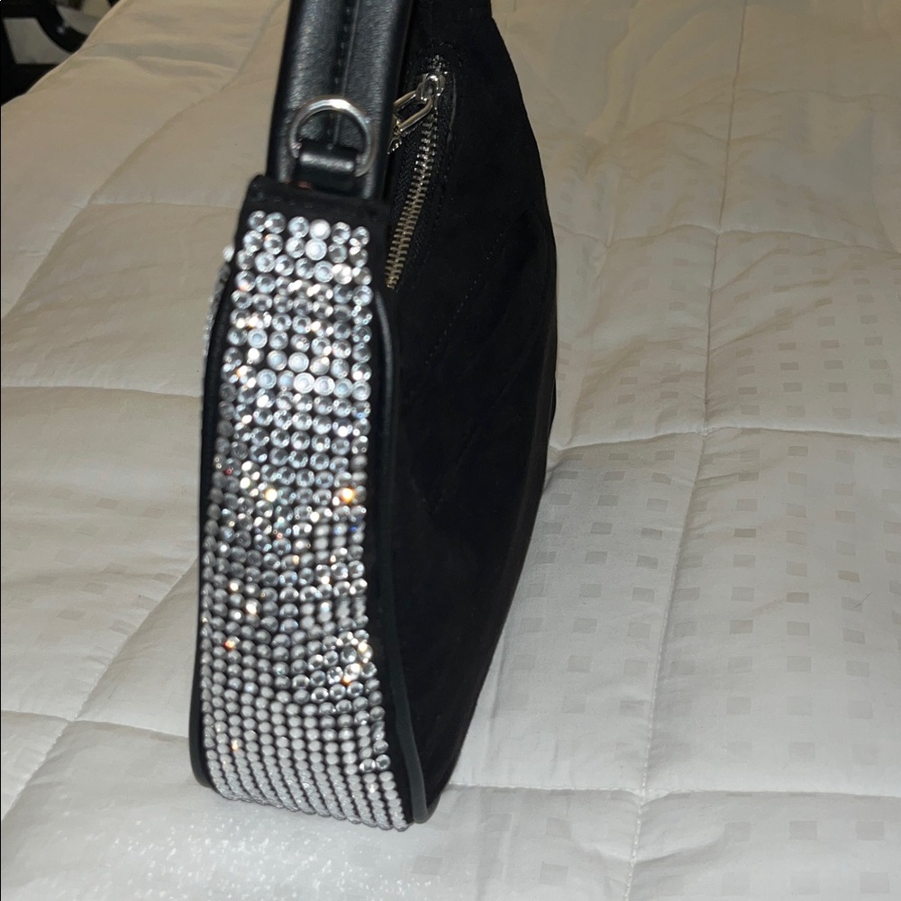 EUC INC black rhinestone evening bag - Picture 4 of 9